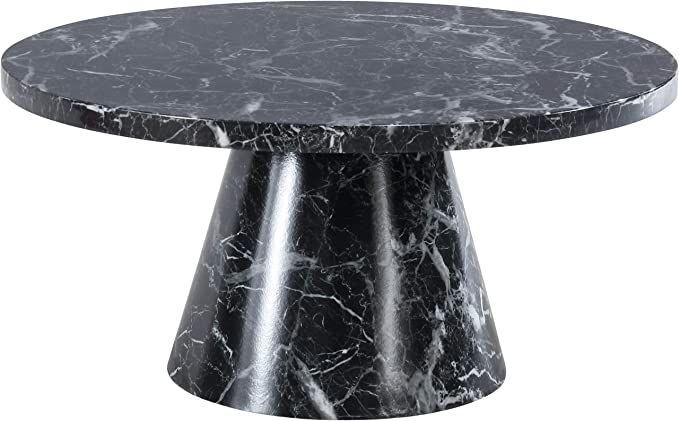 Amazon.com: Meridian Furniture Omni Collection Modern | Contemporary Round Faux Marble Coffee Tab... | Amazon (US)