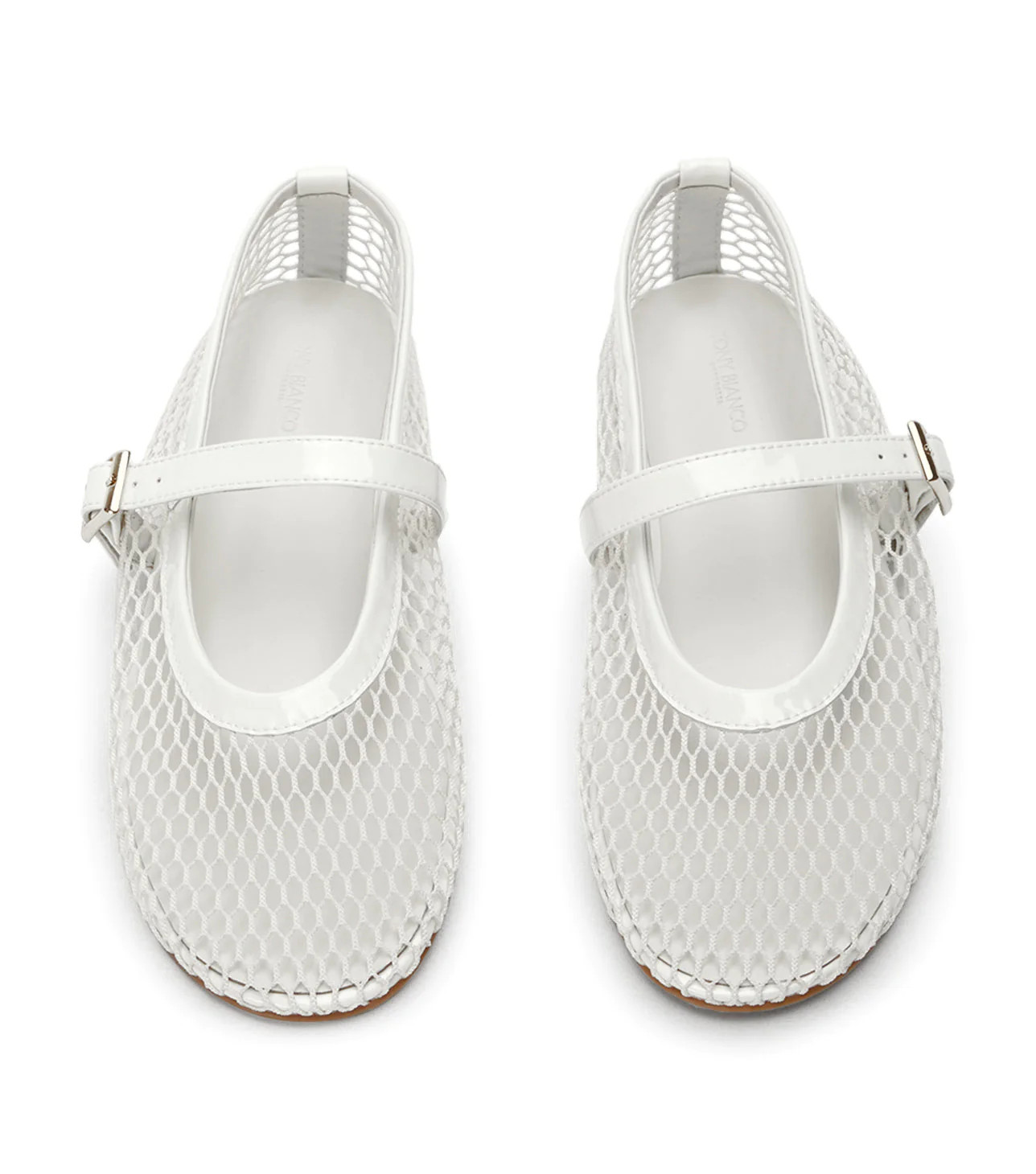 Mia White Mesh/Patent Flats | Tony Bianco US