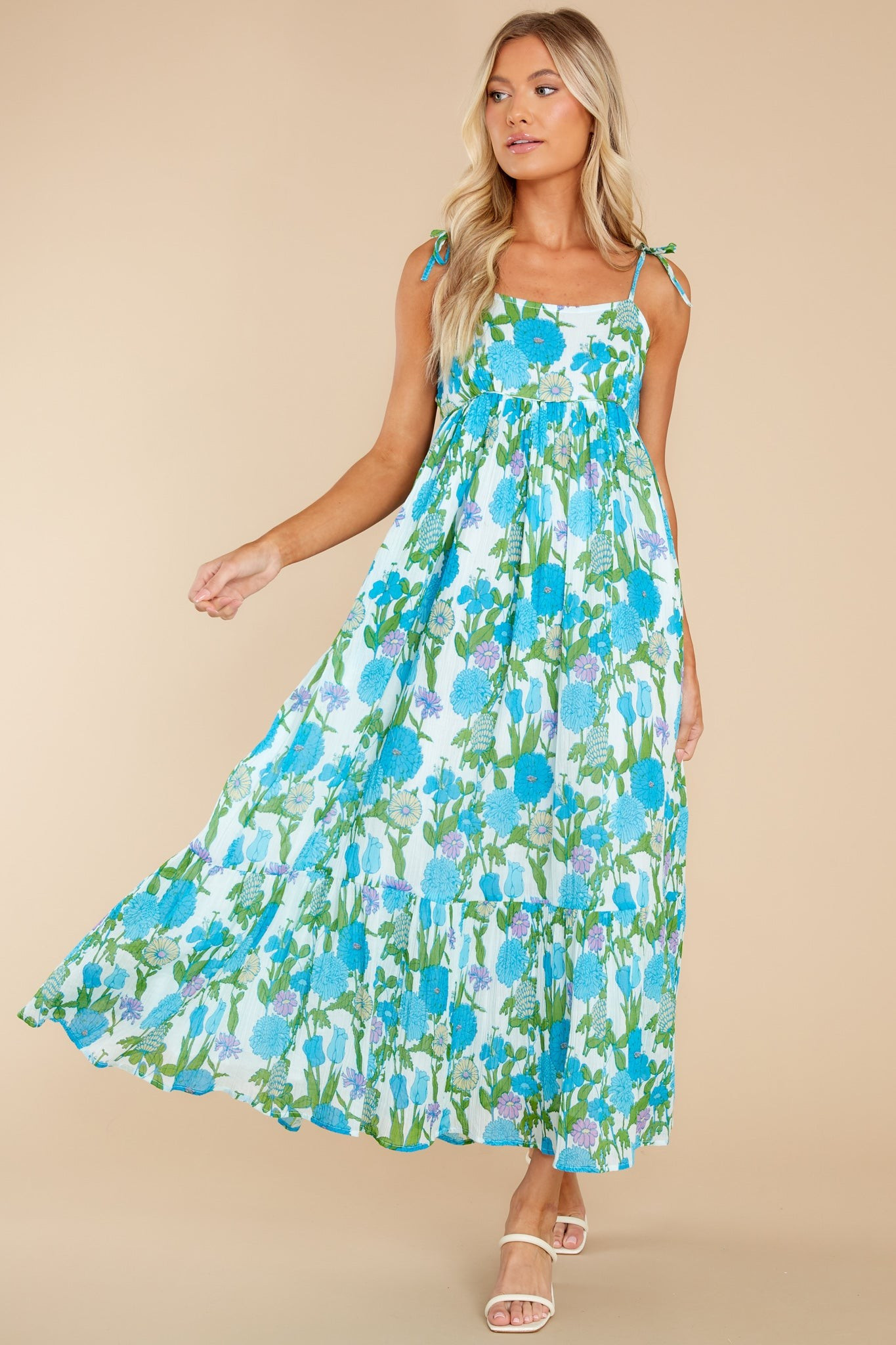 Malin Mini Mod Floral Aqua Dress | Red Dress 