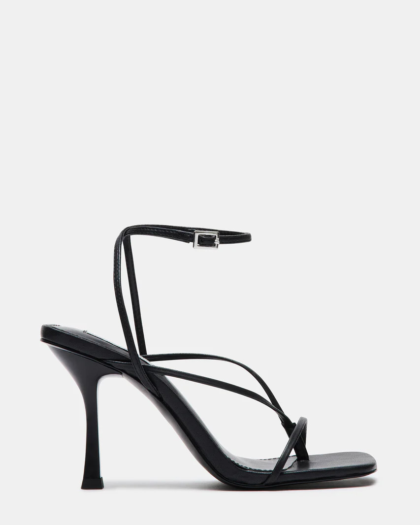 ANNIE Black Strappy Heel | Women's Square Toe Heel | Steve Madden (US)
