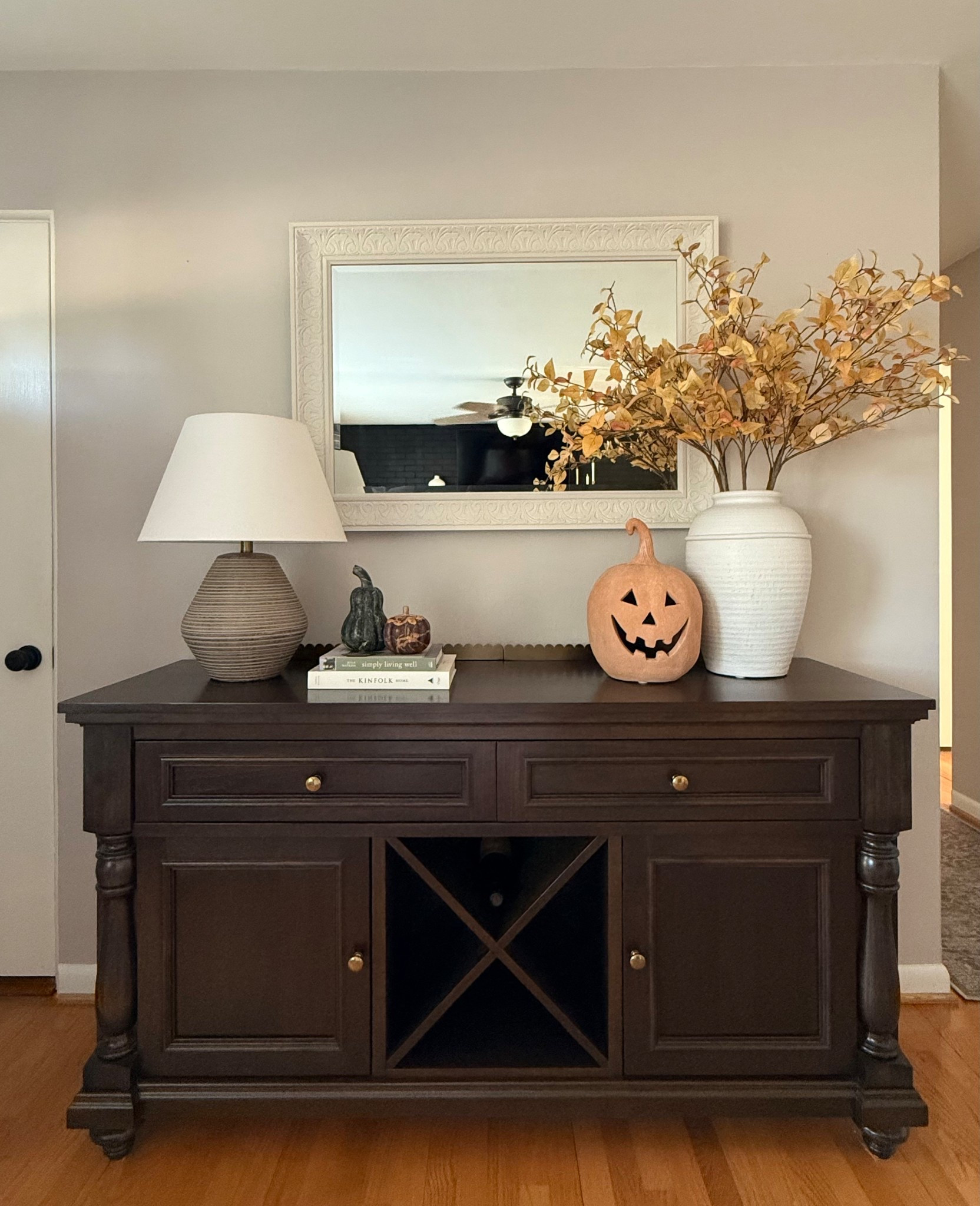 Fall console table styling

#LTKHome #LTKSeasonal
