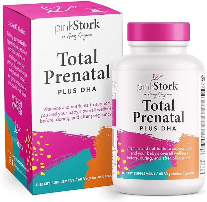 Pink Stork Total Prenatal Vitamins with DHA and Folic Acid: Doctor Formulated, Folate + Iron + Bi... | Amazon (US)