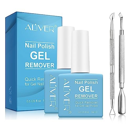 2 Pack Gel Nail Polish Remover, Gel Polish Remover for Nails, Easily Magic Soak-Off Gel Polish in 2-5 Minutes - Safe, No Need For Foil, Soaking Or Wrapping (with 1 Cuticle Pusher and Nail Scraper) | Amazon (US)