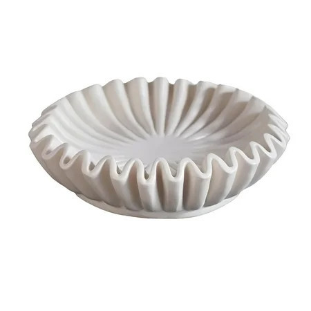 ACDANC Concrete Large Decorative Bowl - Decorative Bowls for Home Decor - Organic Modern Home Decor Bowl - Ruffle Bowl Decor - Fluted Bowl - Scalloped Bowl | Walmart (US)