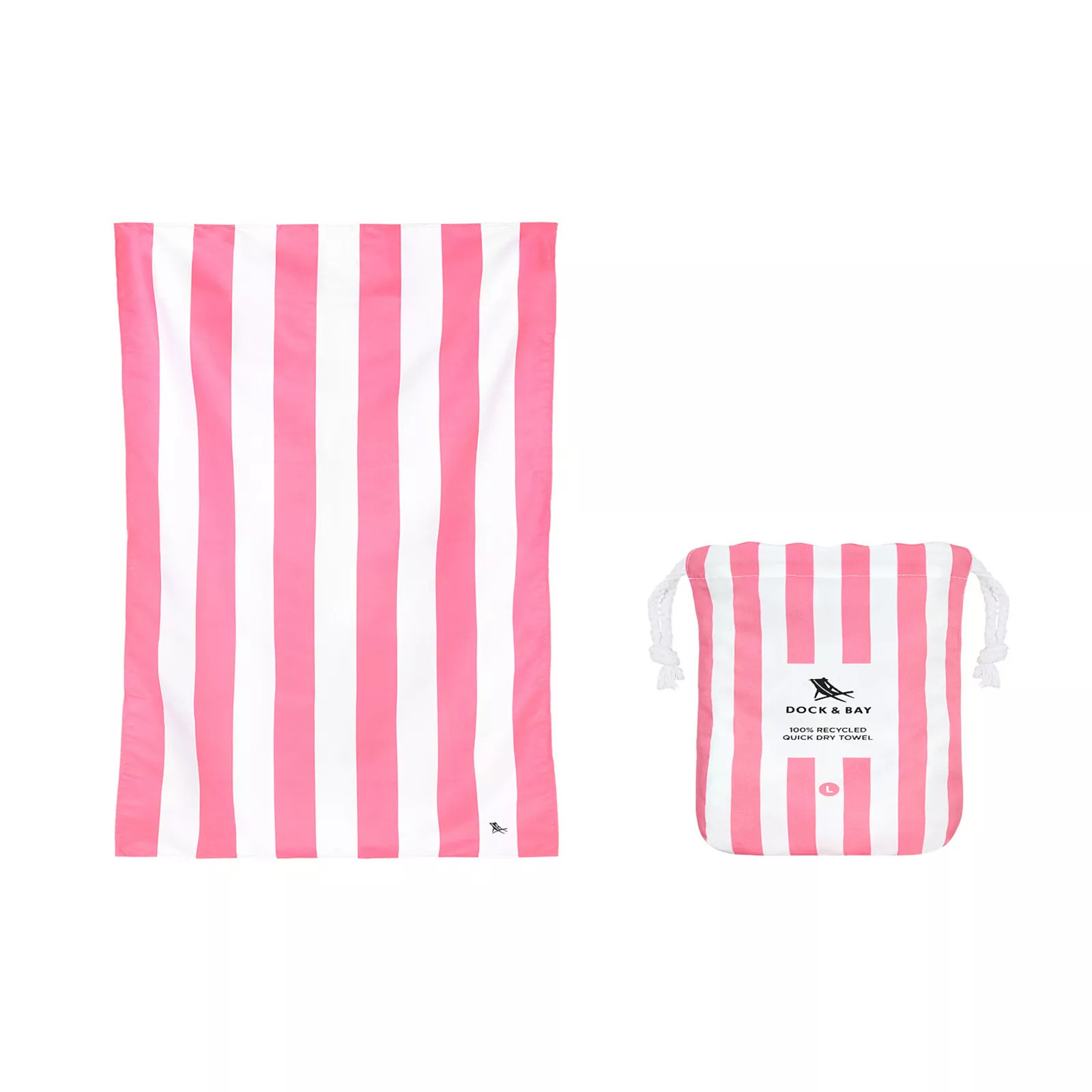 Dock & Bay Pink Striped Quick Dry Beach Towel | Kohl's
