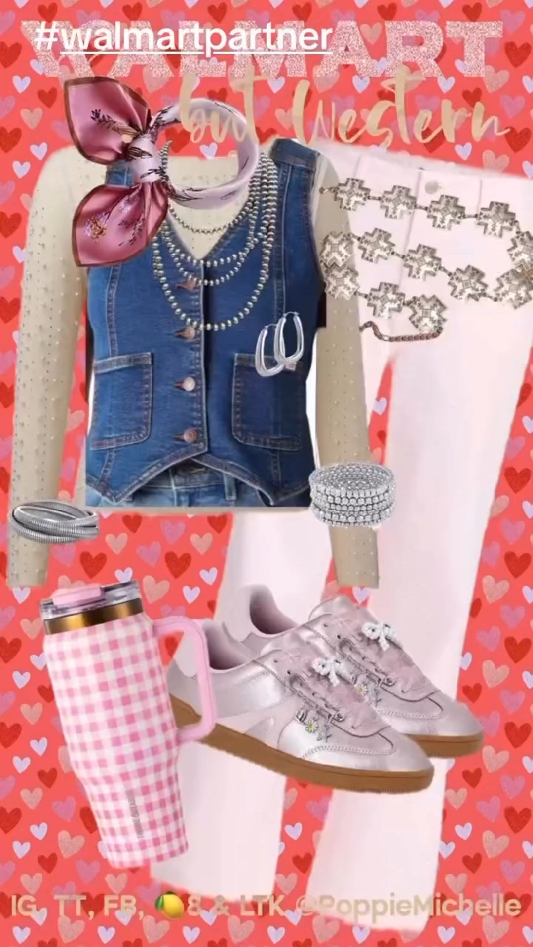 Valentine’s Outfit Inspiration #WalmartPartner
@walmartcreator 

Denim Vest, Pearl Studded Shirt, Pink Straight leg jeans, Pink Sneakers Walmart Outfit 

#walmartfashion #styledbyme #ltkootd #westernstyle #afforɗablefashion