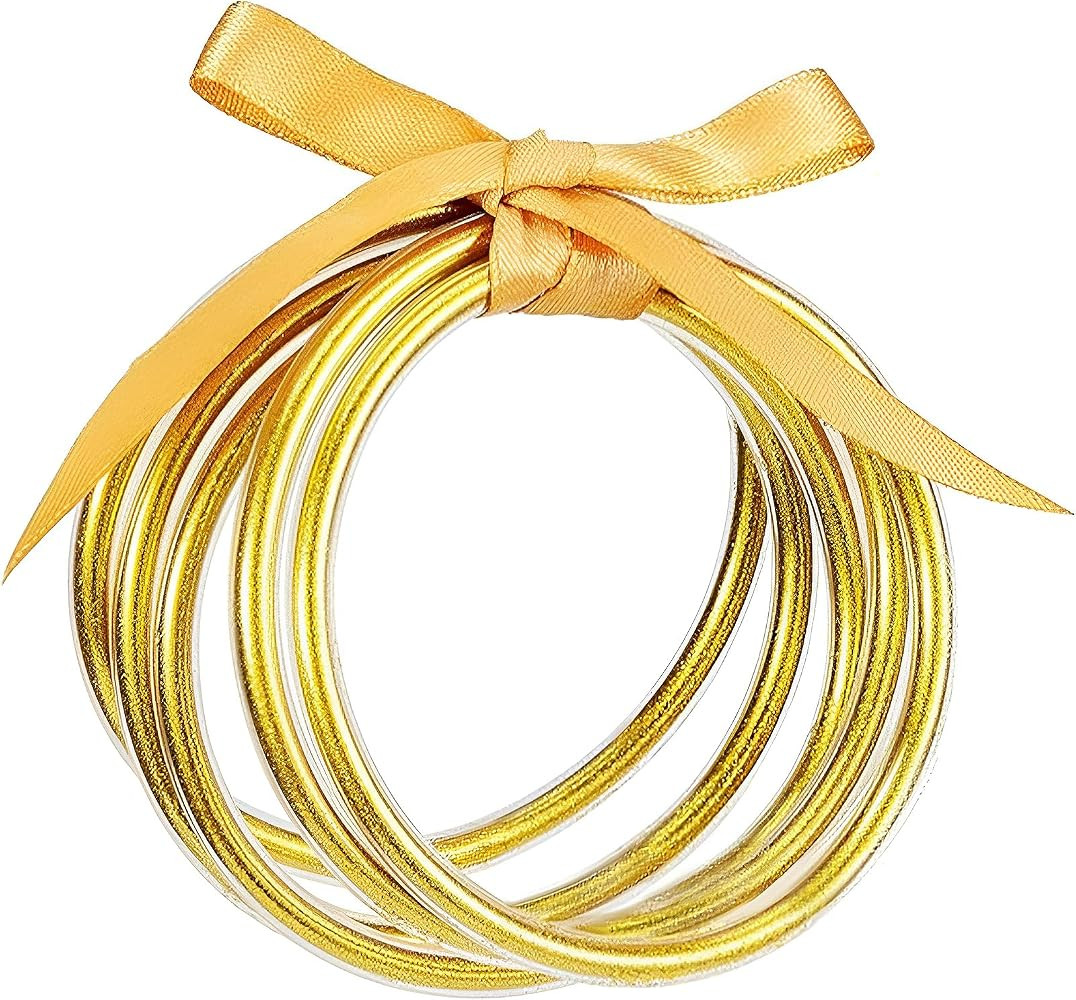 Alphatool Glitter Jelly Bangles Bracelets for Women - Soft Silicone Glitter Filled Bracelet, Bowk... | Amazon (US)