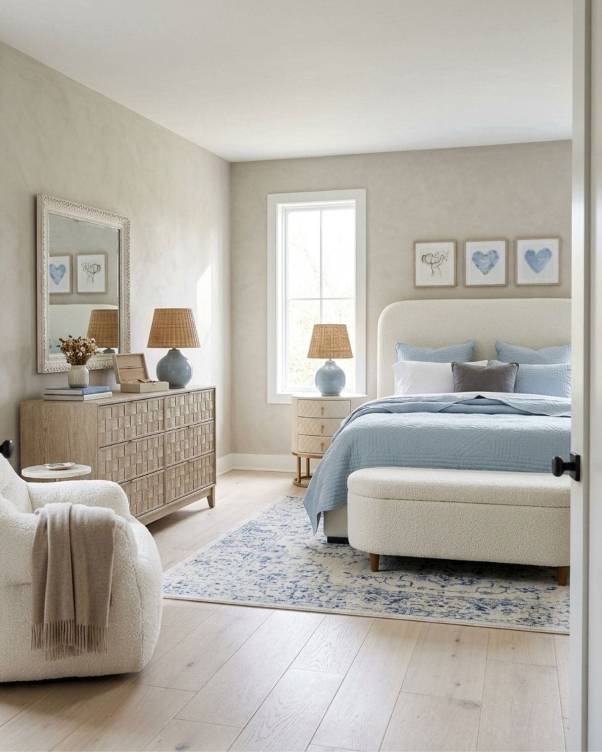 Serene Coastal Blue Bedroom Design

*Note: This is a digital room mockup showcasing product styling ideas from my room design mood board.

#LTKHome