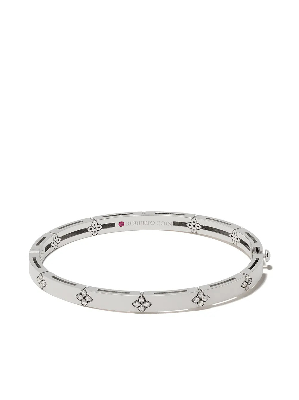 Roberto Coin Bracciale Rigido Love In Verona In Oro Bianco 18kt Con Diamanti | Argento | FARFETCH... | Farfetch Global