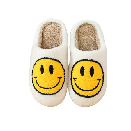 Smile Face Slippers for Women Happy Face Slippers for Men Keep Warm Couples Slides Home Slippers Gift 43-44 | Walmart (US)
