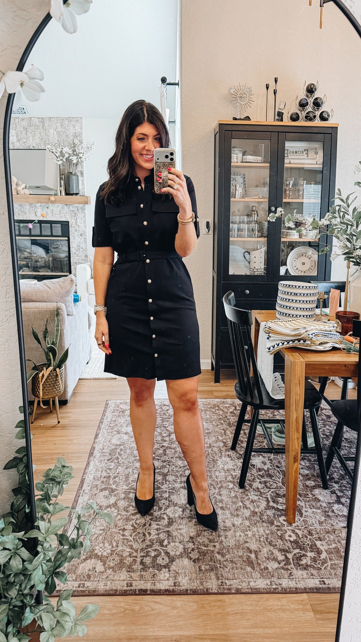 What I wore to work today 
In an 8 button up shirt dress 

#LTKTall #LTKSaleAlert #LTKWorkwear