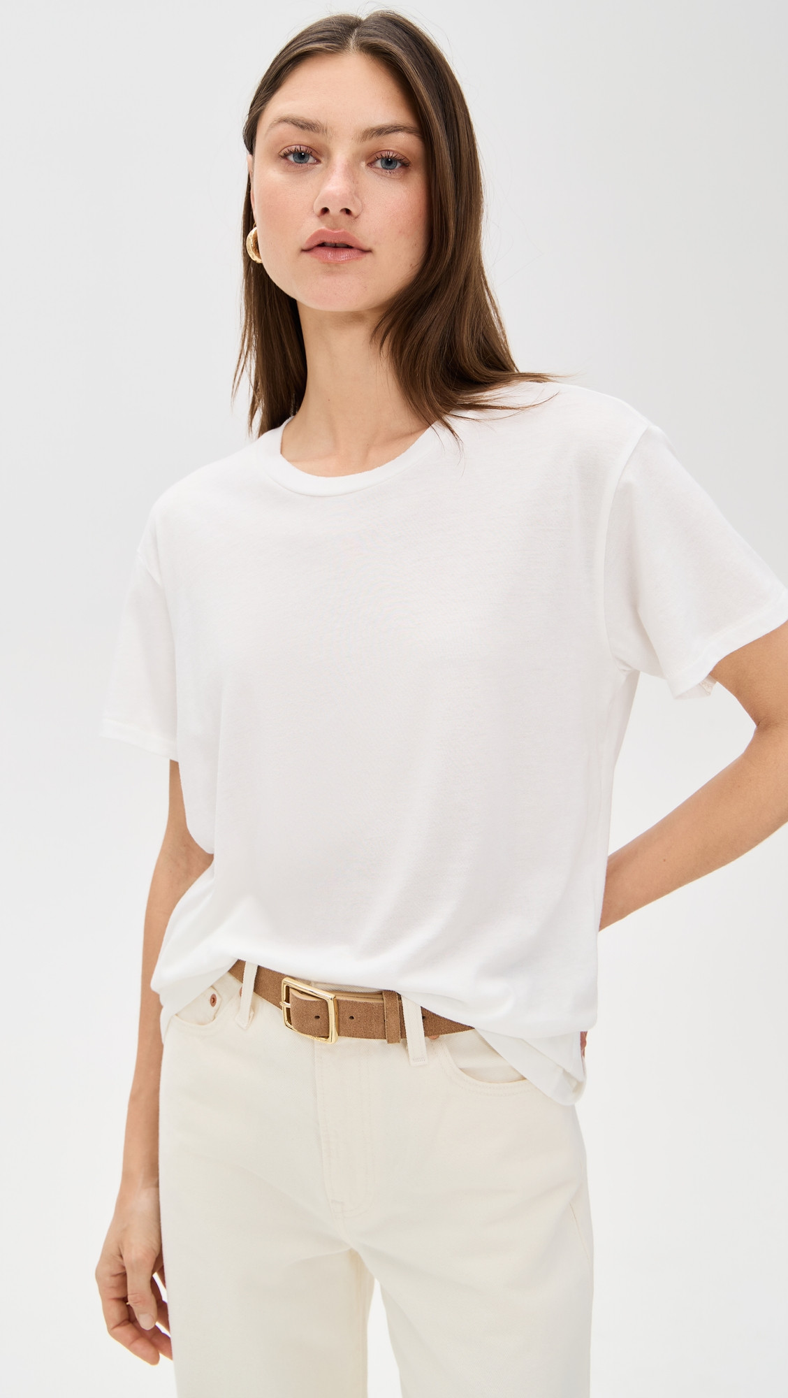 Éterne Short Sleeve Boyfriend T-Shirt Ivory L | Shopbop