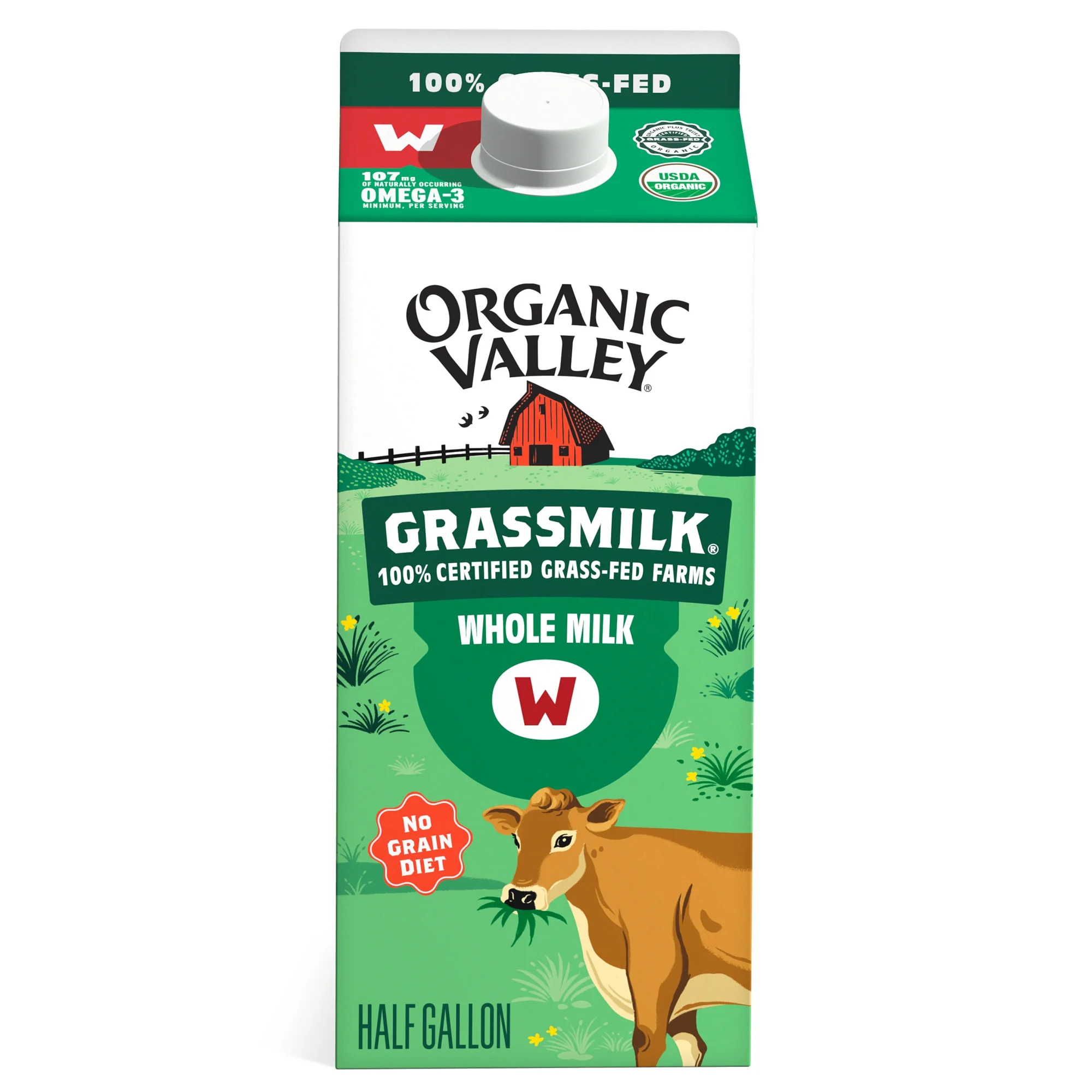 Organic Valley Grassmilk Organic Grassfed Whole Milk, Half Gallon, 64 fl oz - Walmart.com | Walmart (US)