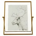 Deer Pencil Drawing Framed Traditional Christmas Tabletop Decoration, 7" x 9", by Holiday Time - ... | Walmart (US)