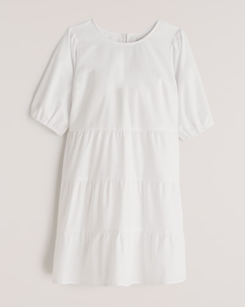 High-Neck Trapeze Mini Dress | Abercrombie & Fitch (US)