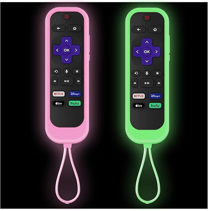 2Pack Silicone Controller Sleeve for TCL/Hisense Roku TV | Onn Roku Remote Case with Lanyards Glo... | Amazon (US)