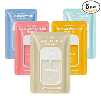 Touchland Tropical 5 Hydrating Hand Sanitizer Spray Set Travel Size | Amazon (US)