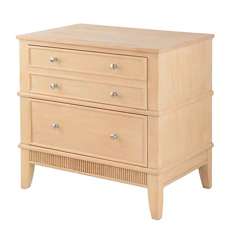 New! Natural Wood & Silver Knobs 2-Drawer Chest | Kirkland's Home
