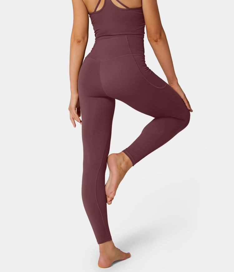 Women’s Softlyzero™ Crossover Pocket Plain Leggings-UPF50+ - Halara | HALARA