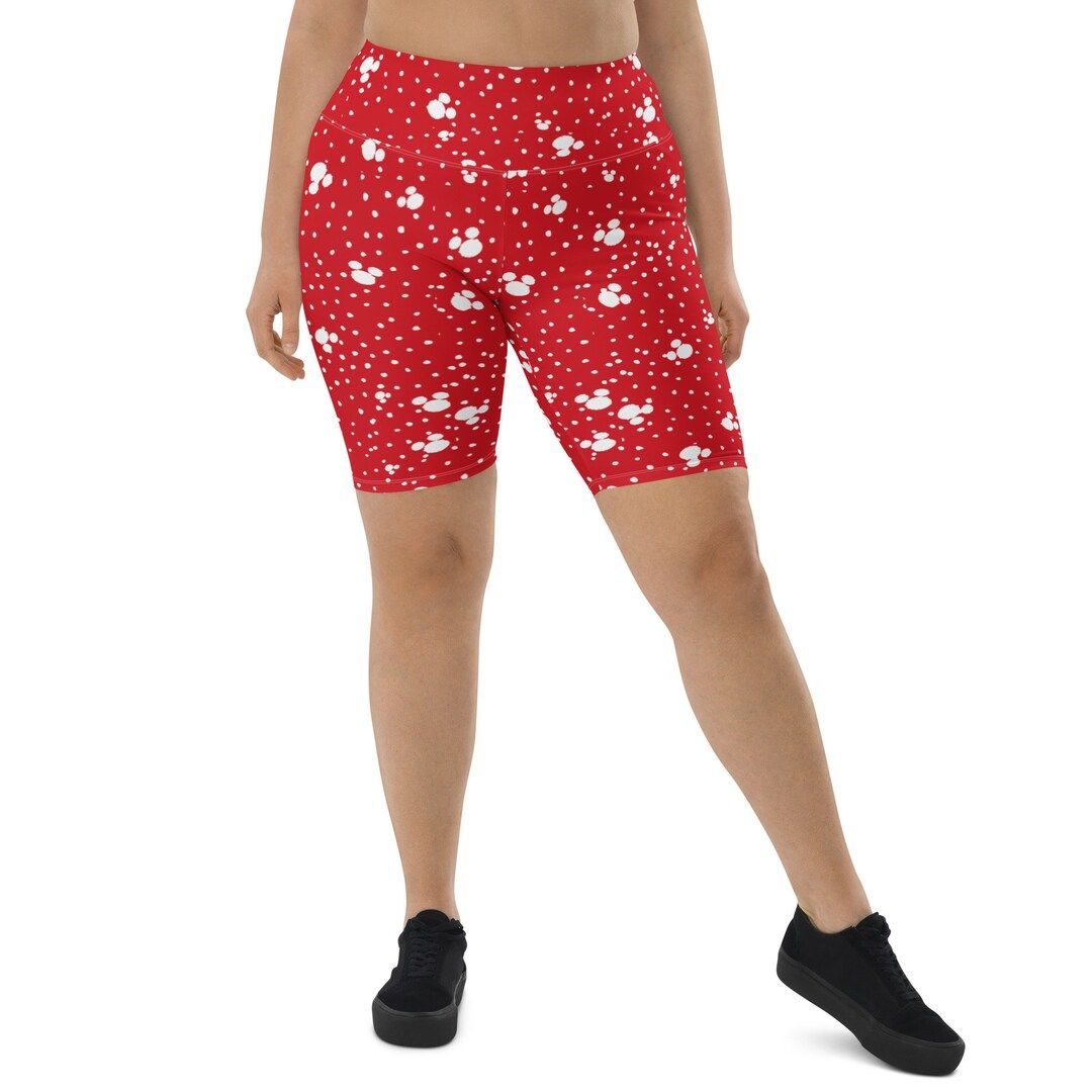 Red Polka Dot Biker Shorts  Run Costume  Matching Crop And Sport Bra Avaliable | Etsy (US)