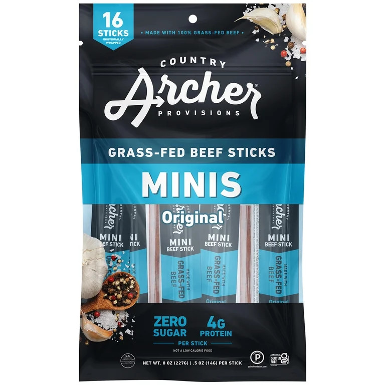 Country Archer Original Beef Mini Sticks 0.5oz 16 Count Bag | Walmart (US)