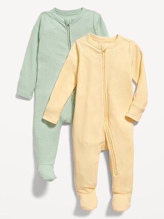 Unisex 2-Way-Zip Sleep & Play Footed One-Piece 2-Pack for Baby | Old Navy (US)