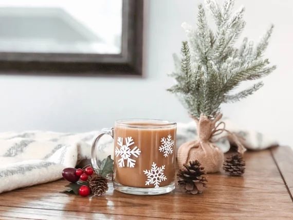 Snowflake Mug Winter Mug Holiday Mug Tis the Season Winter | Etsy | Etsy (US)