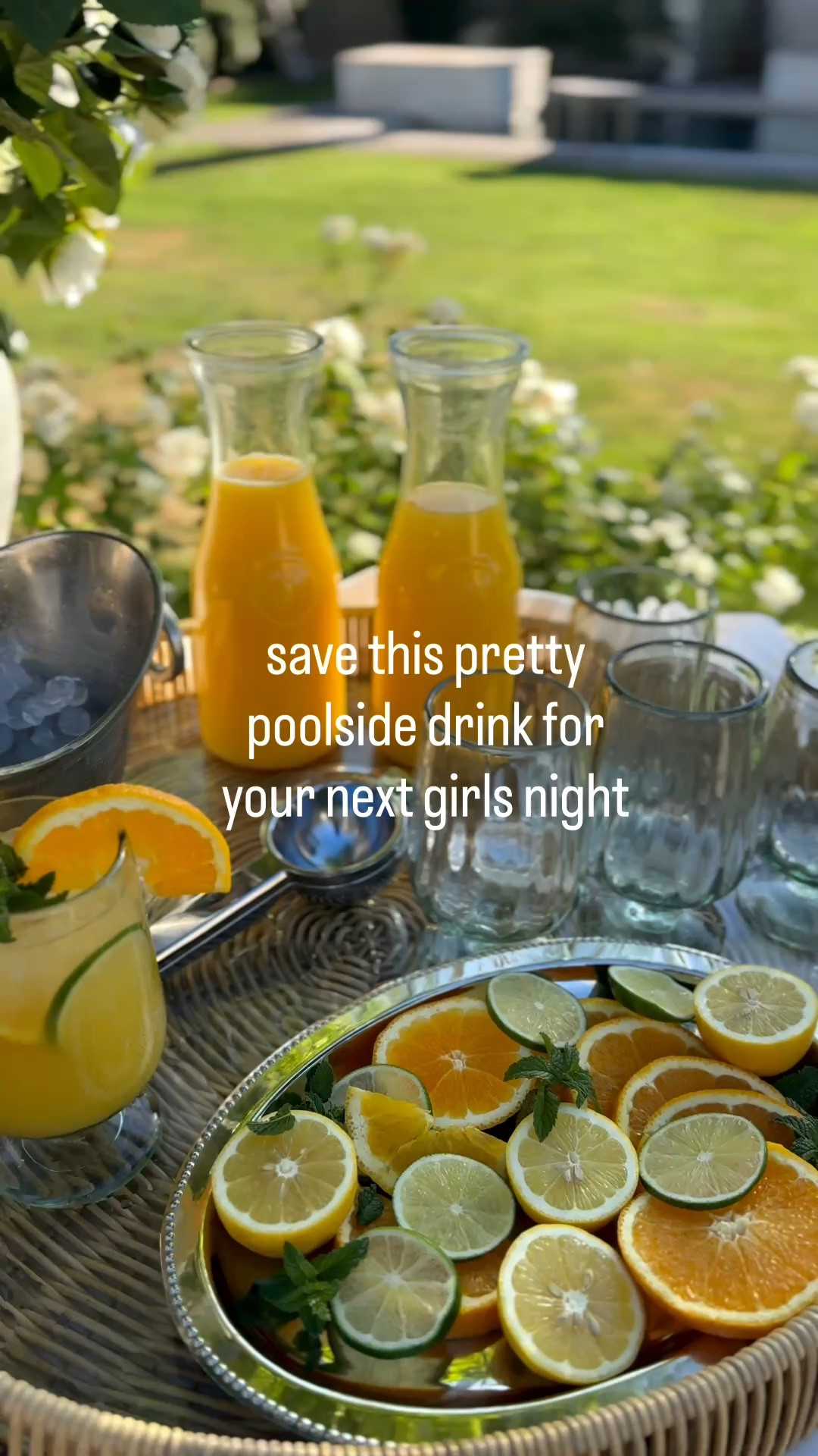 Summer mocktail! 
Pineapple juice, orange juice and gingerale! 

Drinks, Alcohol free, mocktails, nonalcoholic 

Arhaus | Homegoods | At Home | Pottery Barn