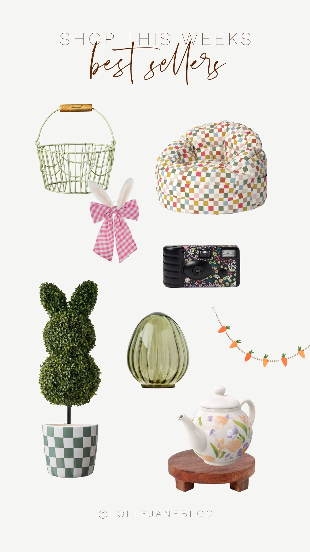 Shop this weeks best sellers! 💕

Spring is in the air, and so are the best finds of the season! 🌸🐰✨ Get ready to refresh your space and make memories with these must-haves: capture every moment with a disposable camera, add charm with a bunny topiary & bunny ears decor, and style your table with a floral teapot & wooden trivet. Fill a wire Easter basket with treats, decorate with a glass egg & carrot-themed garland, and cozy up with a checkered bean bag next to a matching checkered planter pot! 🌿💛 Don’t wait—these best sellers won’t last long! #SpringRefresh #EasterReady #TargetFinds #WalmartDeals

#LTKSeasonal #LTKStyleTip #LTKHome