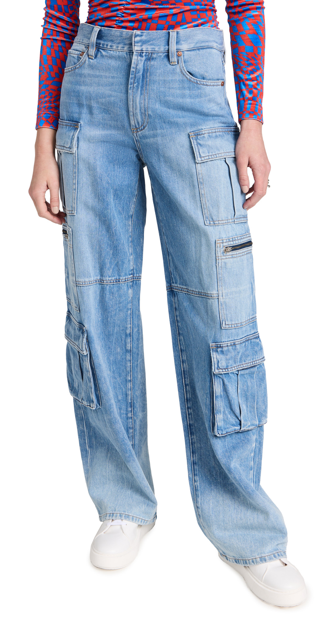 alice + olivia Cay Baggy Denim Cargo Jeans | Shopbop