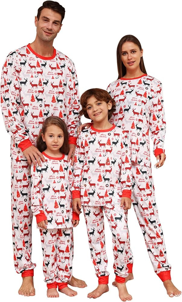 Adisputent Christmas Pajamas for Family Matching Long Sleeve Couples Holiday Sleepwear Two Piece ... | Amazon (US)