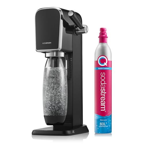 SodaStream - Art Sparkling Water Maker, Retro Design, Quick Connect CO2 system, Includes 60L Gas Cylinder, BPA-Free 1L Bottle, Black | Amazon (UK)