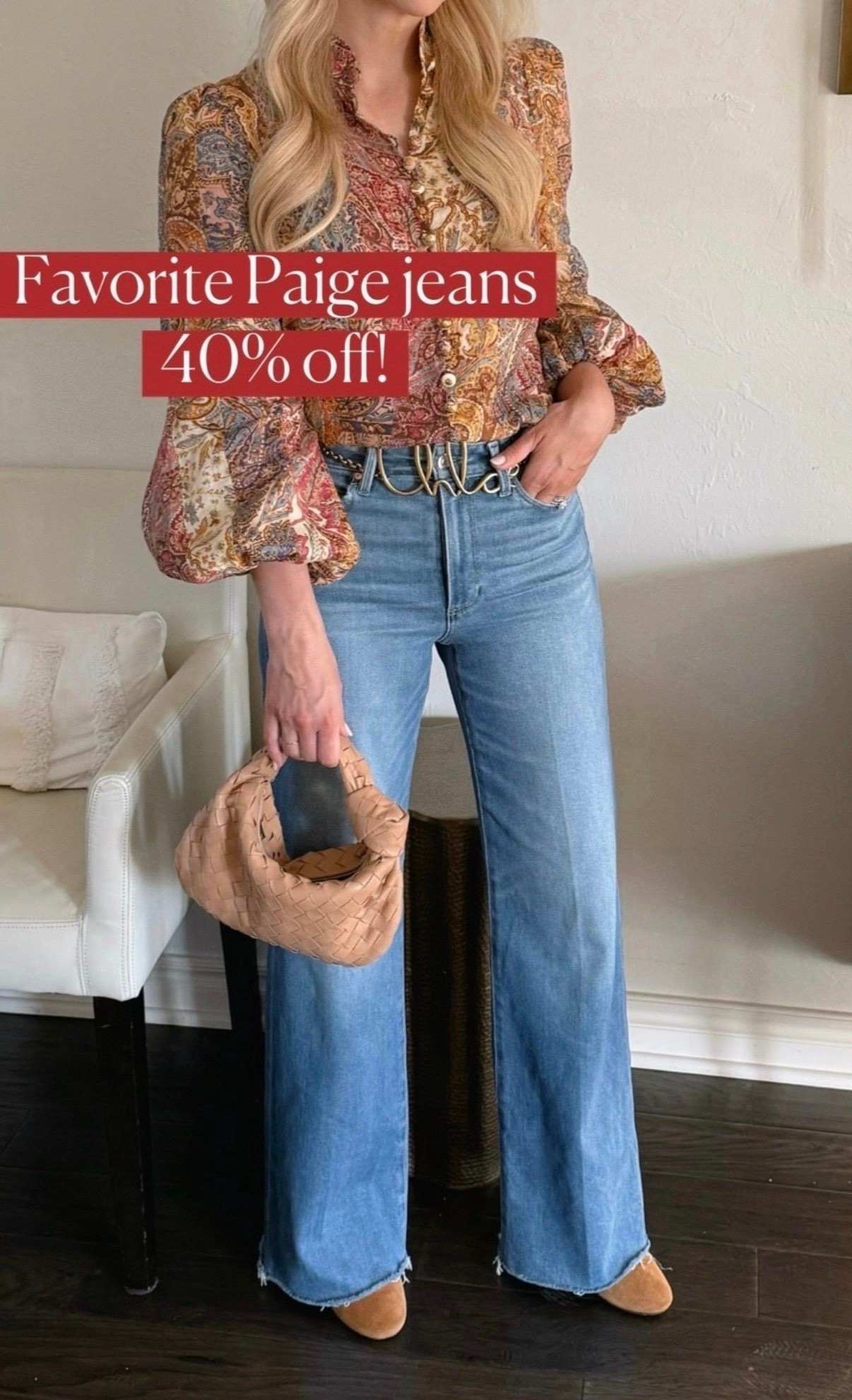 Anessa jeans (the perfect soft, comfortable, wide leg jeans) so flattering too!
Paige jeans 

#LTKOver40 #LTKSeasonal #LTKSaleAlert