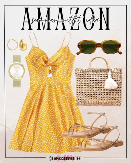 Embrace floral elegance this summer with our Amazon essentials: a flirty floral print A-line mini dress, complemented by hoop earrings, trendy sunglasses, a classic watch, a straw crossbody bag, and stylish strappy sandals.

#LTKstyletip #LTKfindsunder100 #LTKSeasonal