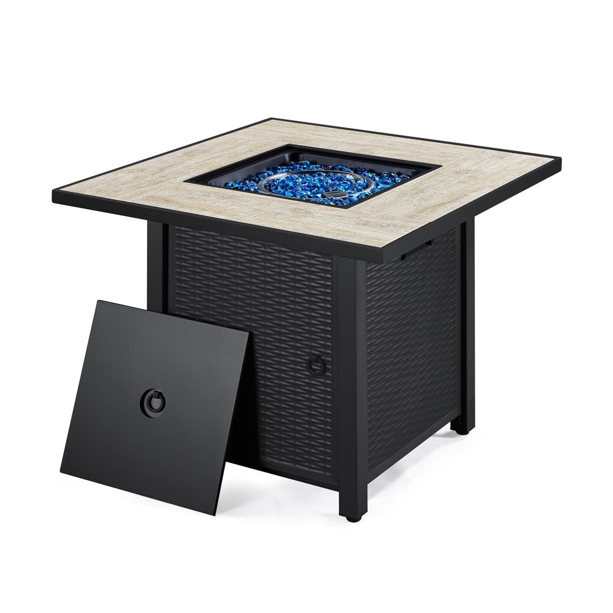 Yaheetech Gas Fire Pit Table Square with Ceramic Tabletop Outdoor | Target