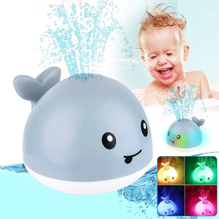 Baby Bath Toys, Light Up Baby Pool Toy with LED Light Whale Spray Water Toy for Toddlers Kids, In... | Amazon (US)