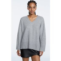 Stradivarius Soft-Touch V-Neck Sweater Grey Melange L | Stradivarius (UK)