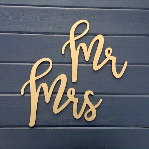 Mr and Mrs Chair Signs, Laser Cut Wedding Chair Backs Wood Decorations by Ngo Creations | Etsy (US)