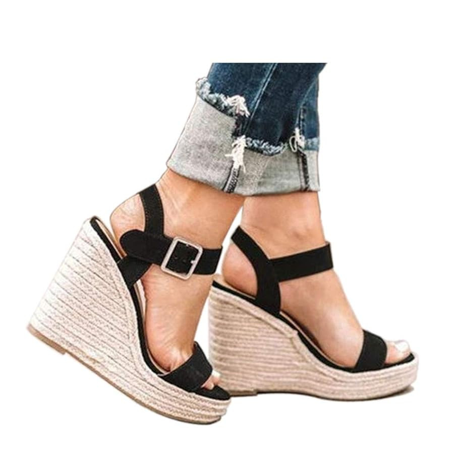 Women's Platform Sandals Wedge Ankle Strap Open Toe Sandals | Amazon (US)