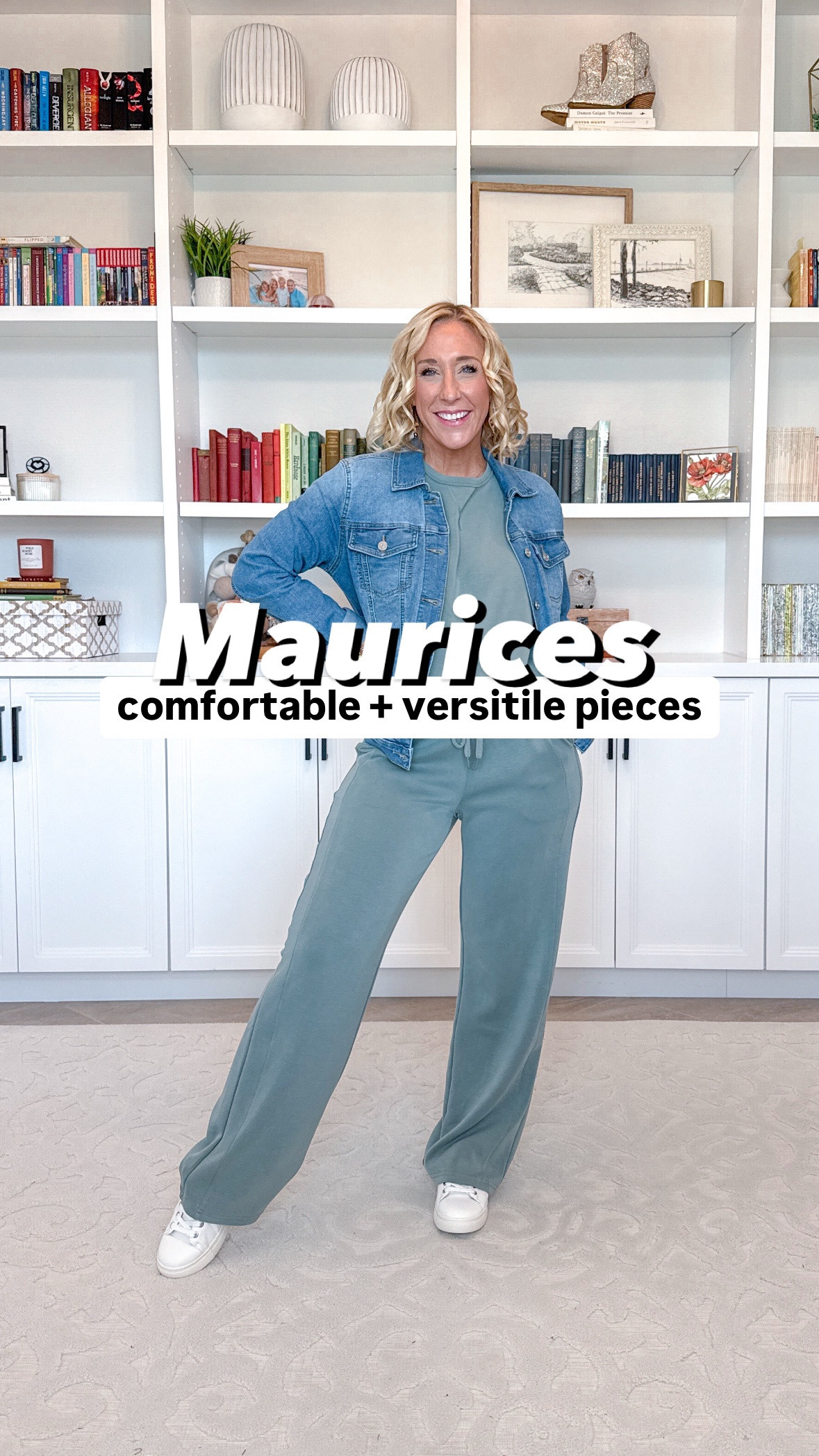 Maurices haul - and it’s all on sale!

1. Cloud Scuba Crew Neck Tee - Color: Sage Fog - Size: Small.
2. Cloud Scuba Wide Leg Sweatpant - Color: Sage Fog - Size: Small.
3. Denim Jacket - Color: Medium Sandblast - Size: Small.
4. Traveler Pull On Pant - Color: Black - Size: Small.
5. 24/7 Clara Jacquard Striped Short Sleeve Tee - Color: Black Combo - Size: Small.
6. Traveler Jacket - Color: Black - Size: Small.
7. Athleisure Half Zip Pullover Sweatshirt - Color: Light Heather Grey - Size: Medium.
8. PowerStretch High Rise Legging - Color: Black - Size: Small.
9. Solene Dress - Color: Outer Space Blue Combo - Size: Small.
* T-shirt from beginning - size small (runs oversized).
* Black jeans from beginning - size 4.
* Jewelry linked too.

@maurices
#mauricespartner
#discovermaurices 
#maurices 

#LTKSeasonal #LTKSaleAlert #LTKWatchNow