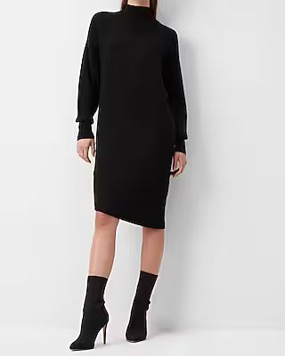 Turtleneck Asymmetrical Hem Midi Sweater Dress | Express