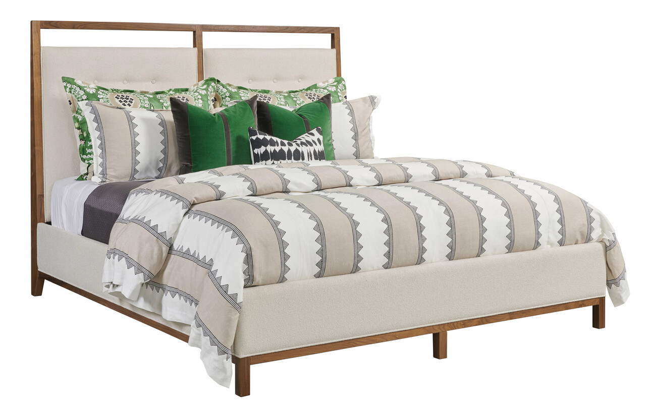 Monogram Pinehurst Queen Upholstered Bed In Walnut | 1stopbedrooms