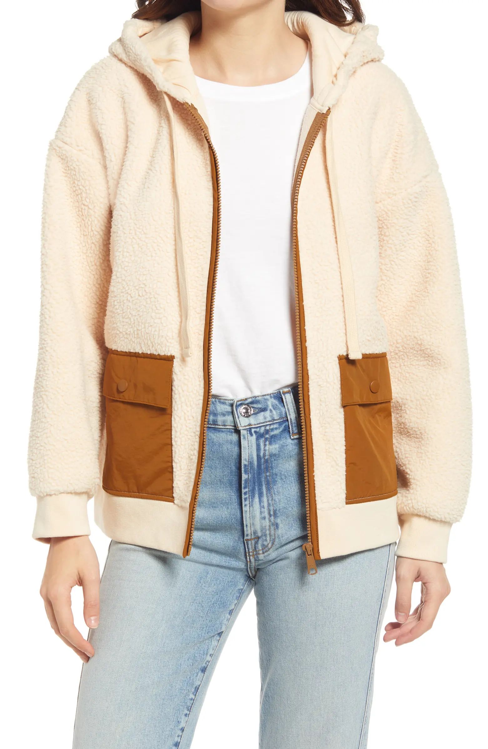 Resourced Fleece Hooded Zip Jacket | Nordstrom