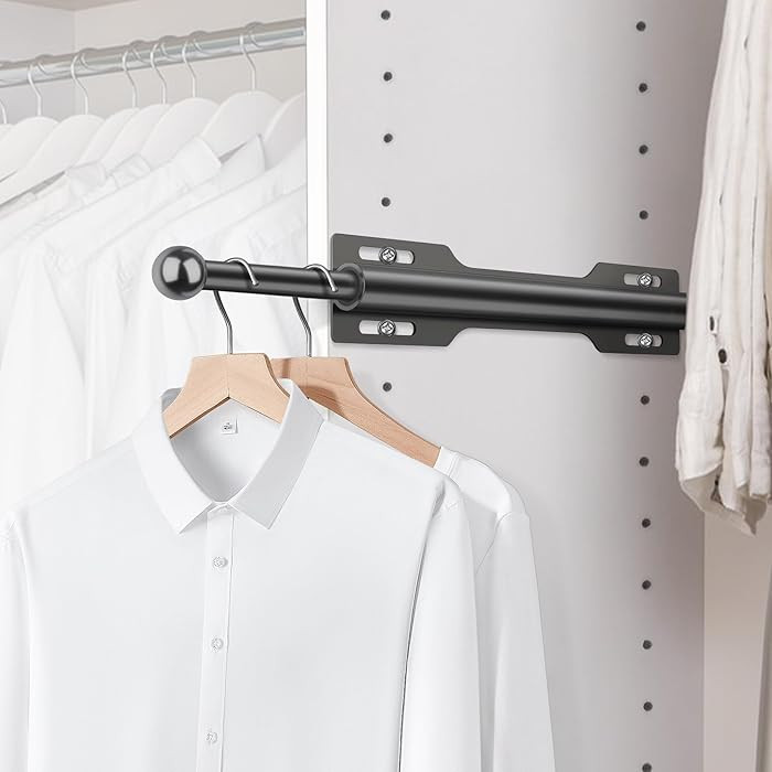 FIRJOY 12" Valet Rod for Closet Pull Out (1 Pack, Black) | Amazon (US)