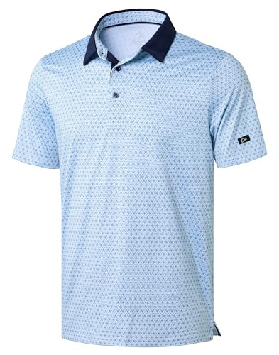 Obla Mens Golf Polo Shirts Short Sleeve Dry Fit Performance Moisture Wicking Casual Print Collare... | Amazon (US)
