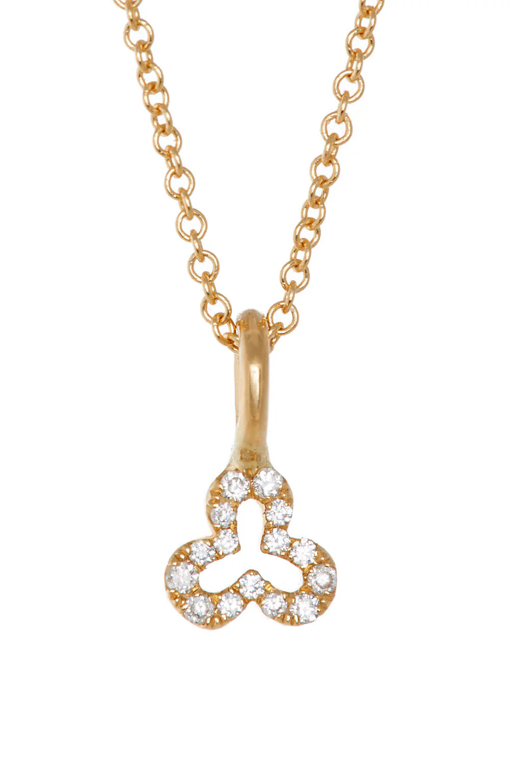 Classic Diamond Trefoil Charm in 18K Gold | Devon Woodhill