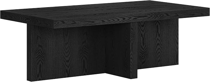 Henn&Hart 44" Rectangular Pedestal Low-Profile Coffee Table for Living Room, Family Room, or Offi... | Amazon (US)