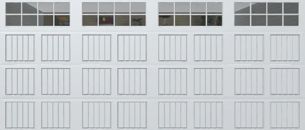 Wayne Dalton Classic Steel Model 8500 16-ft x 7-ft 16.22 R-Value Insulated White Double Garage Door with Windows one_size | 8500SNMAWHSTCKIII167 | Lowe's