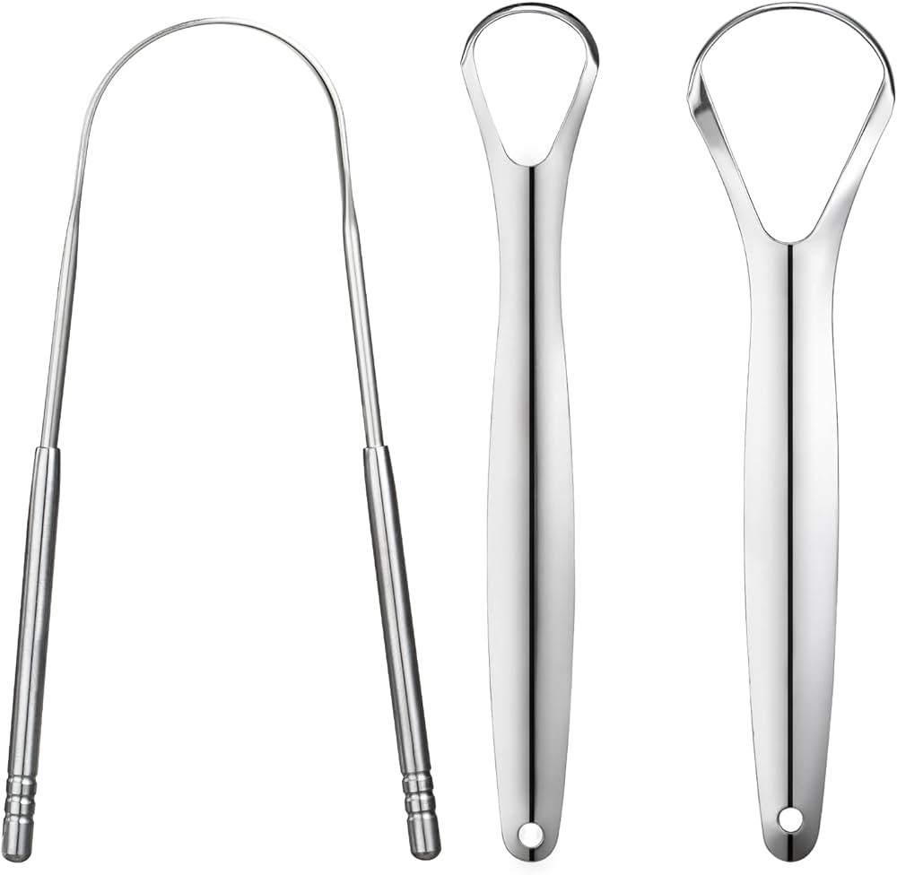 3 PCS Metal Tongue Scraper, Tongue Scrapers for Adults, Stainless Steel Tounge Scrappers, Tounge ... | Amazon (US)