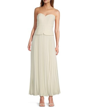 Antonio Melani Billie Crepe Strapless Pleated Midi Dress | Dillard's | Dillard's